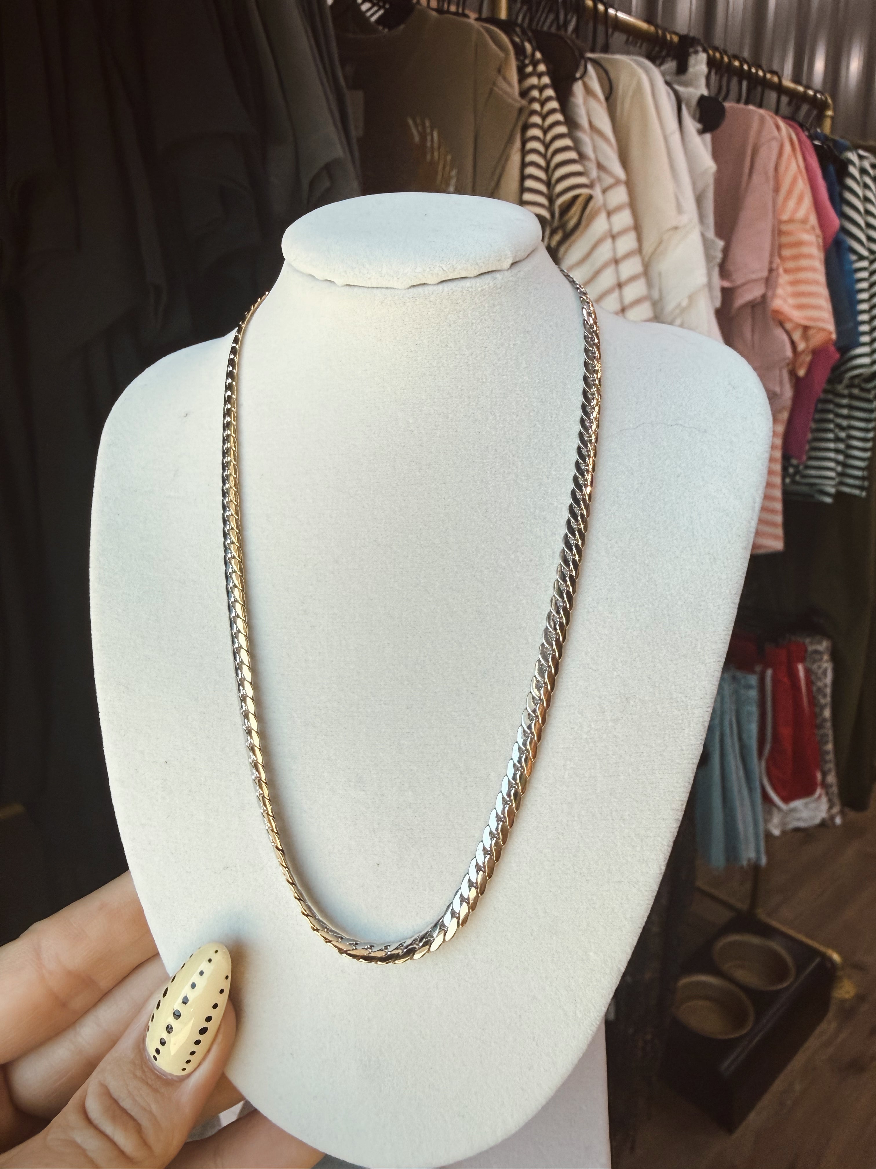 The Cleo two tone necklace