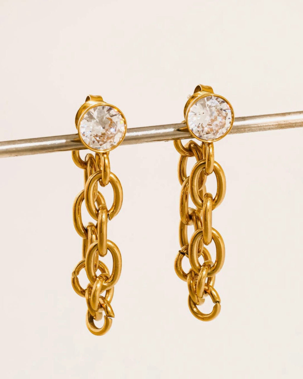 Jazlynn crystal chain drop earrings