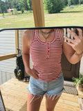 Cherry stripe henley tank