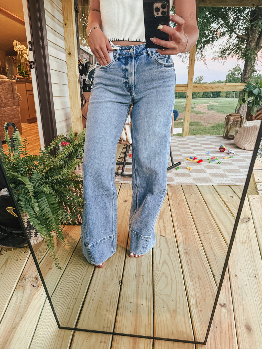 The perfect wide leg jean