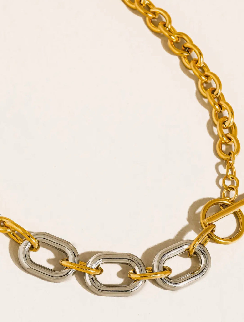 Lurette two tone chain necklace