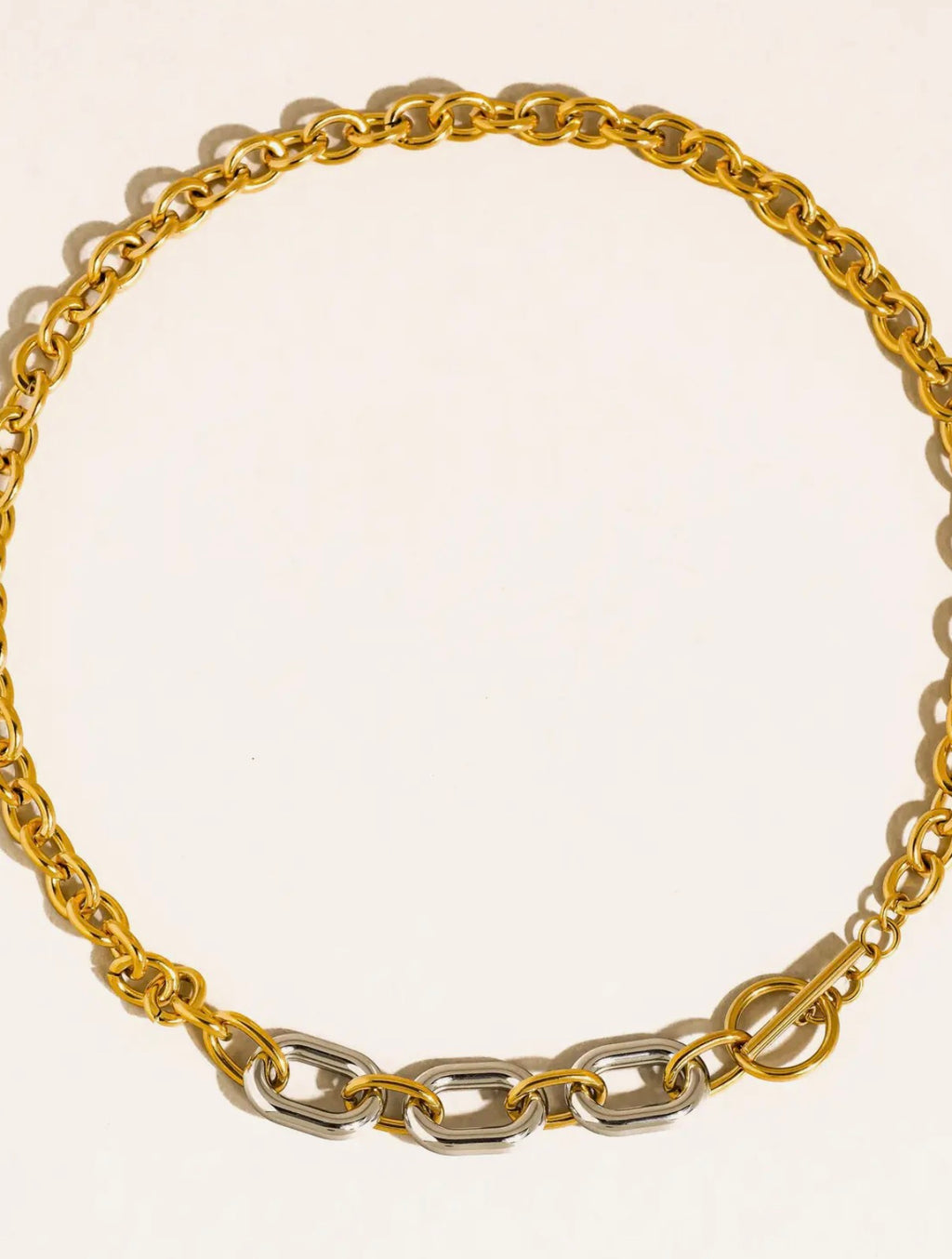 Lurette two tone chain necklace
