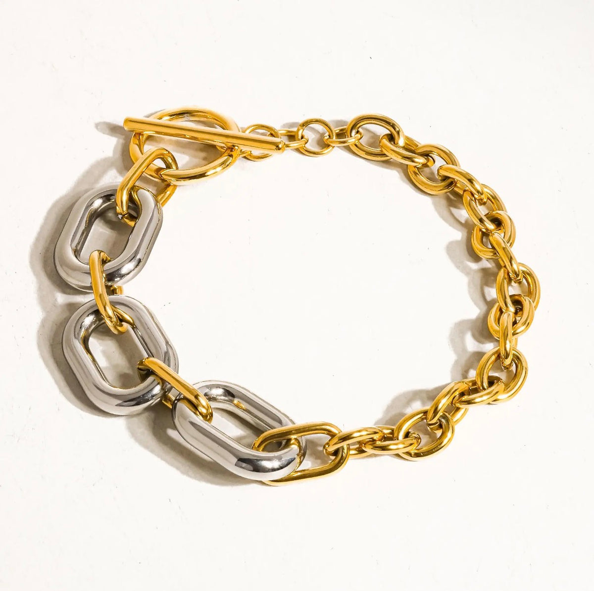 Lanni chain two tone bracelet
