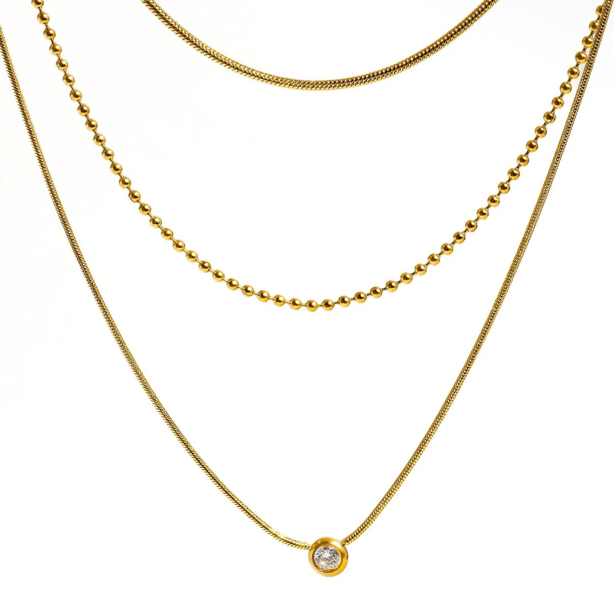 Paulette trilayer necklace