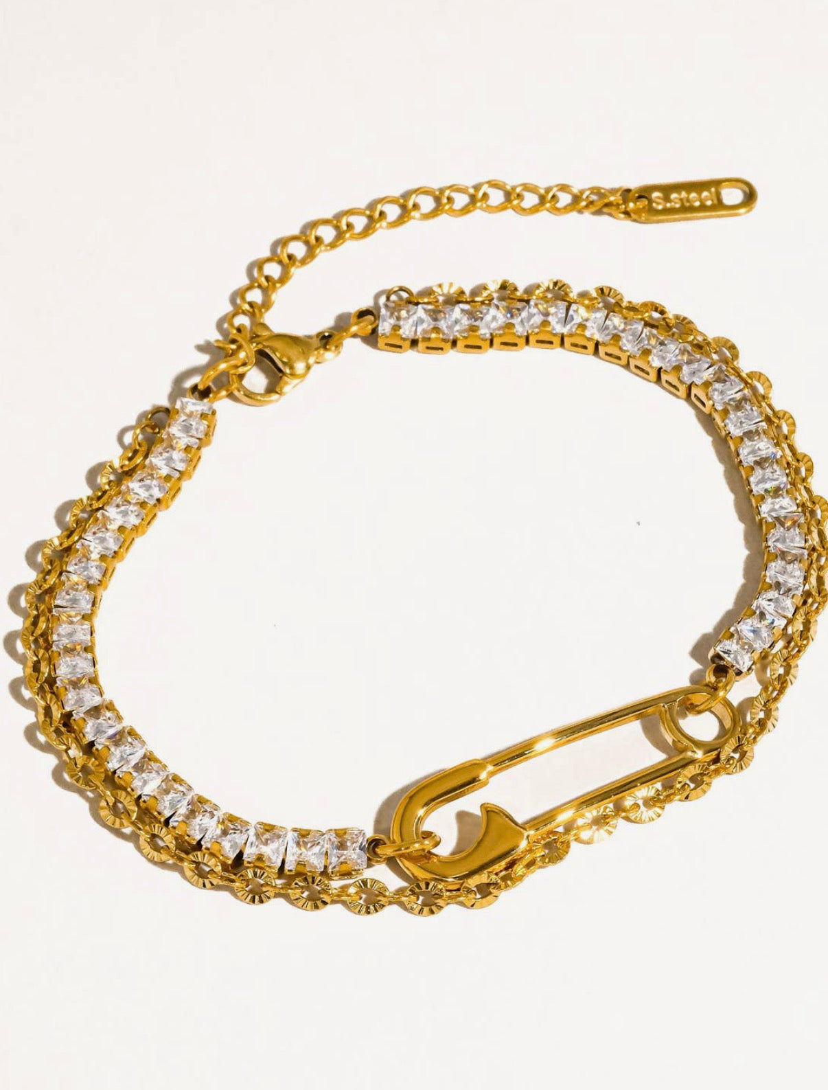 Acier rhinestone clip bracelet