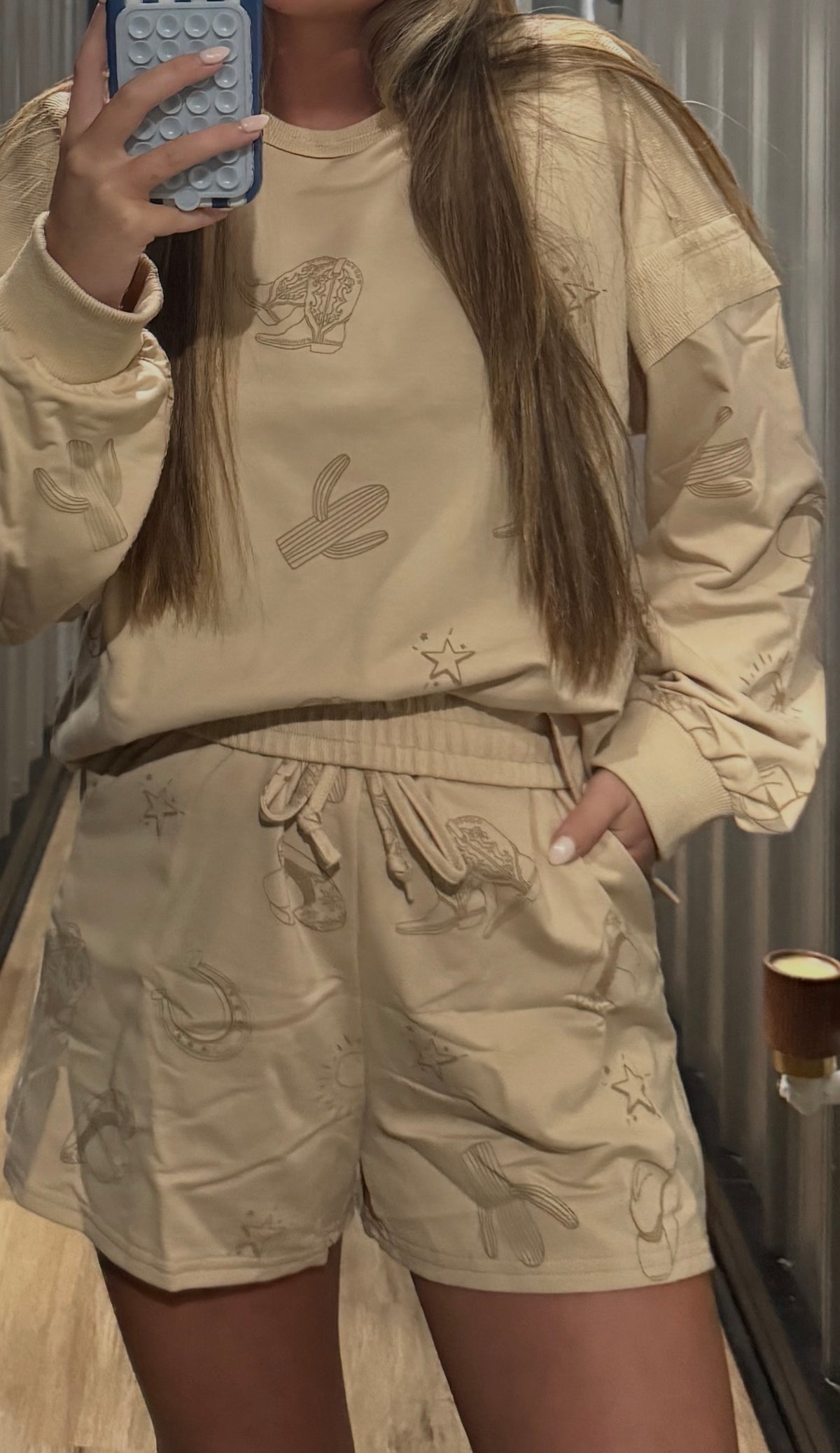 western print lounge set
