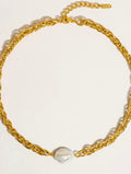 Loan pearl chain necklace