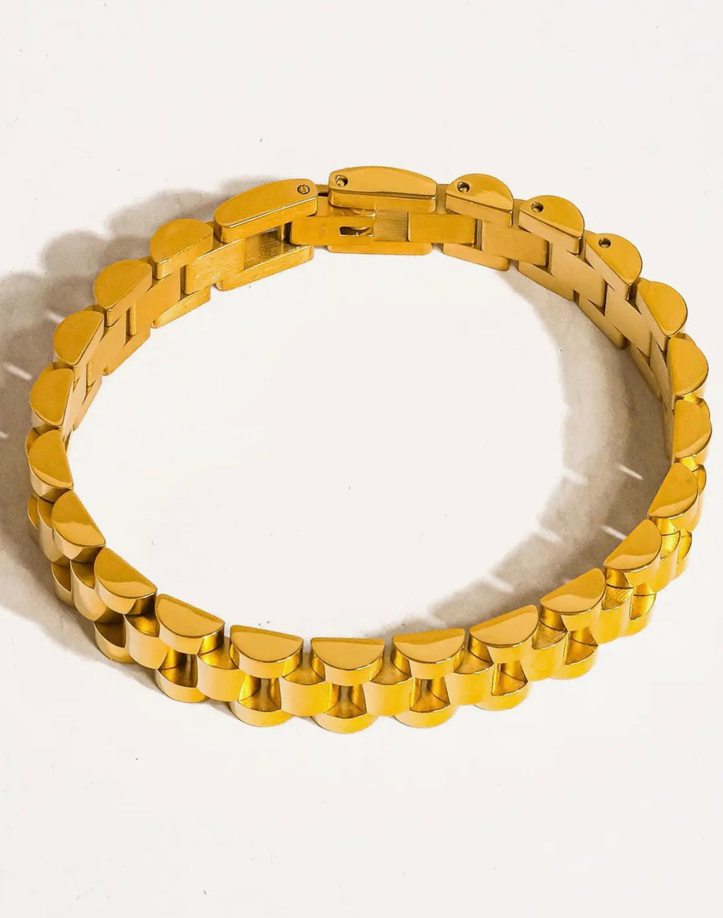 Unisex all gold watch band bracelet
