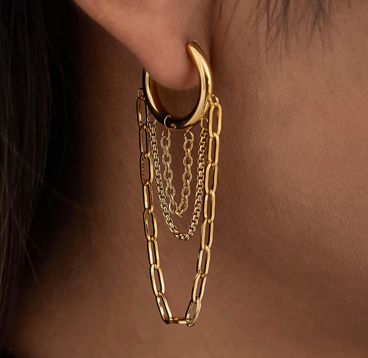 Vianne multi chain drop earrings
