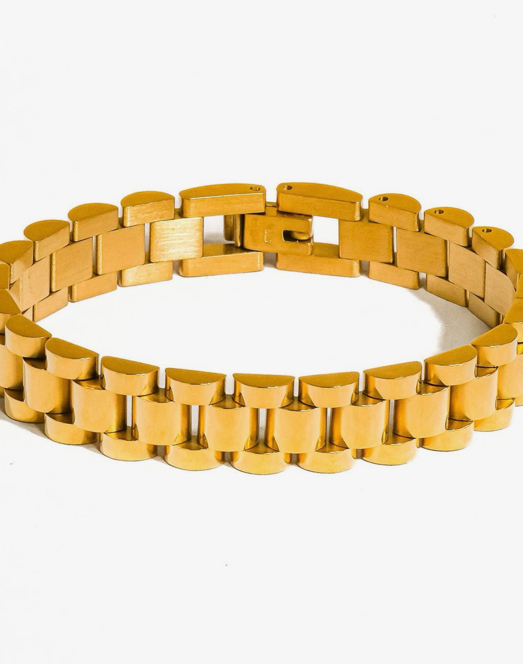 Unisex all gold watch band bracelet