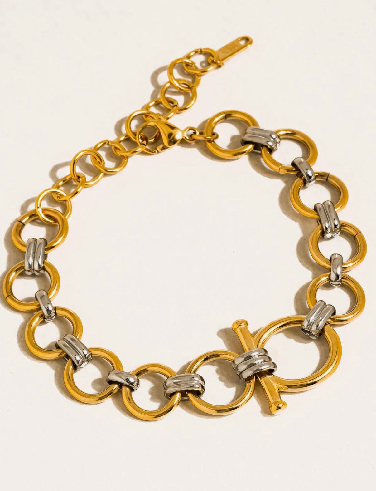Celiane two tone link bracelet