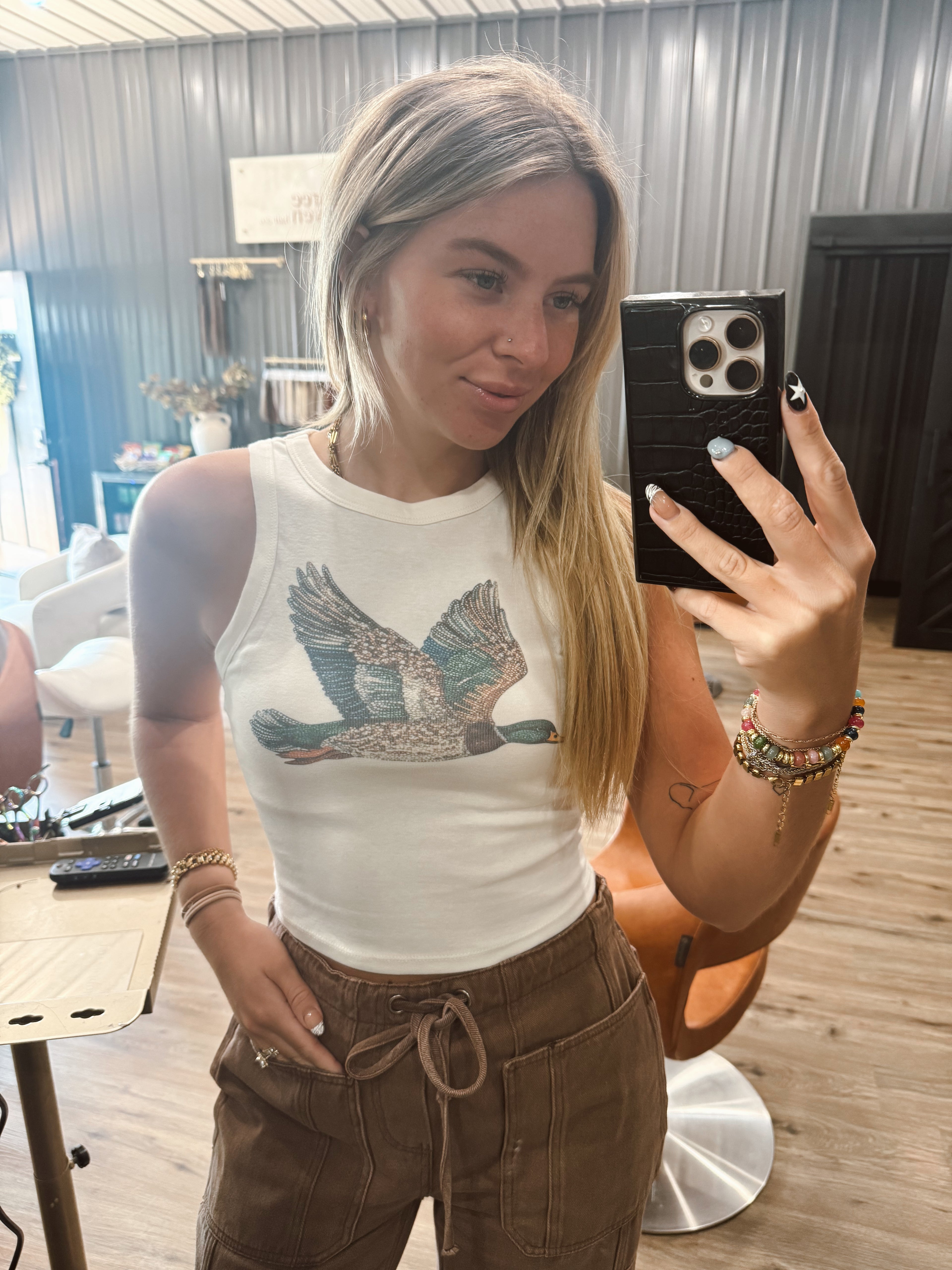 faux bedazzled duck tank