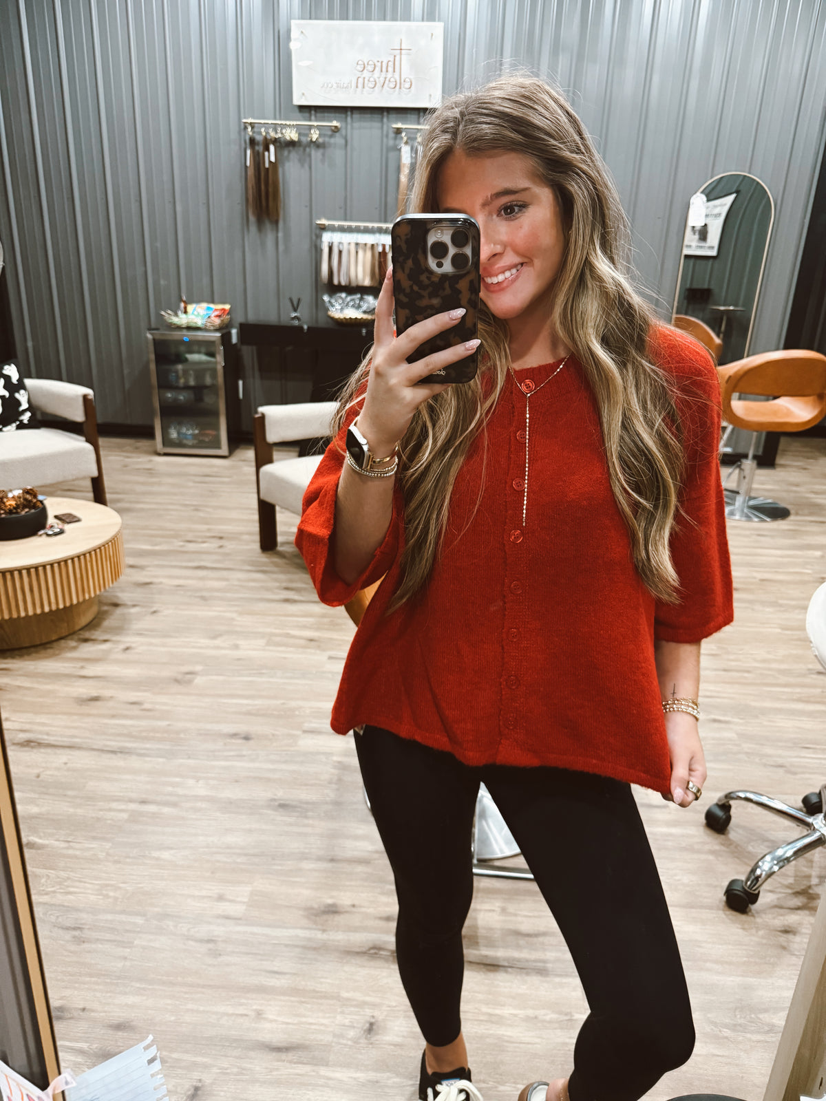 razorback red cardigan